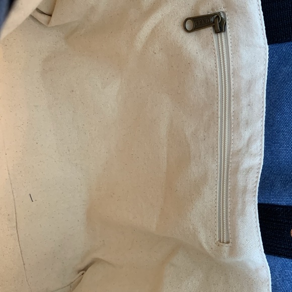 FEED Projects Blue Jean and White Canvas Coated Tote Handbag - Picture 11 of 12